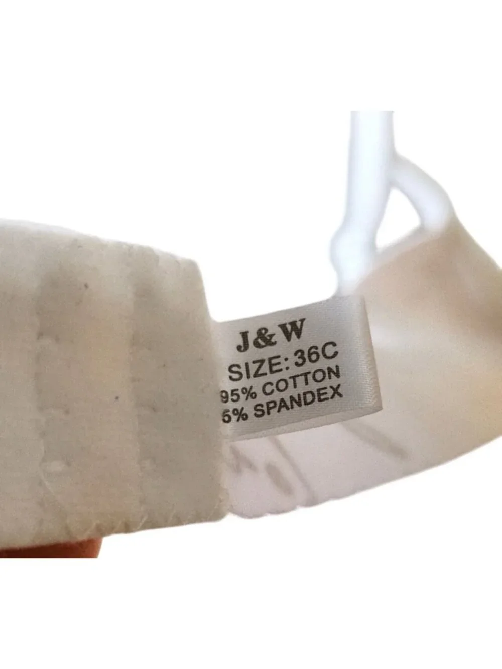 J&W Womens 36C T-Shirt Bra White LOVE Print Lightly Padded Underwire Adjust